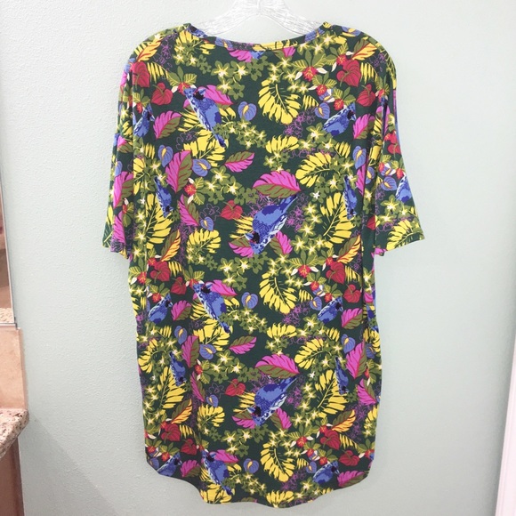 ⭐️3 for $15⭐️ LuLaRoe Tropical Blue Jay Tunic Top - Picture 2 of 5